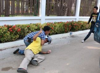 Police arrest drug dealing suspect Surapong Puangnak in a dramatic takedown.