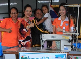 Pemika Sangsua’s mother is ecstatic to receive a sewing machine as part of the YWCA’s “Making Dreams Come True” project so she can earn an income at home whilst taking care of her disabled child.