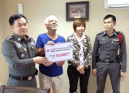 The Tourist Assistance Foundation was able to serve its first crime victim in Pattaya, coming to the aid of Swede Cherif Hafsaoui.