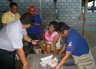 Huay Yai woman nabbed for drug dealing Nonglak Daoruang tries to explain to police why she allegedly sold ya ba to an undercover agent.
