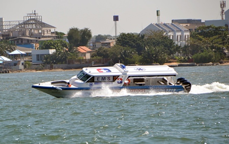 Bangkok Hospital Pattaya bought a “hydrolance” to carry passengers to safety on the water.