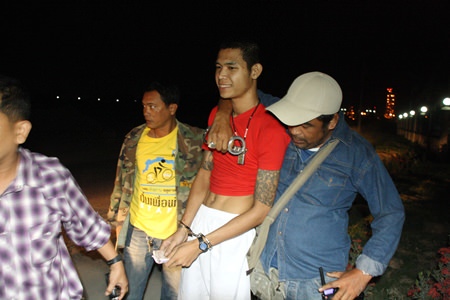 Police arrest Vithaya Pinyoyong for allegedly dealing drugs.