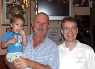 Sunday winners: Jim Bell (centre) with his son (left) and Robert Watkins.