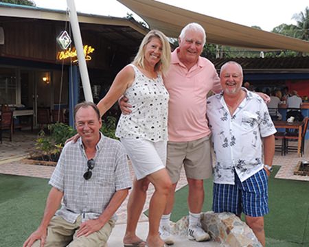 From left: Clive Smit (seated) with Elsabe Connor, Barry McIntosh and Frank Connor.