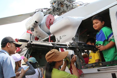 A young gunner poses for his mom at U-Tapao Airbase.