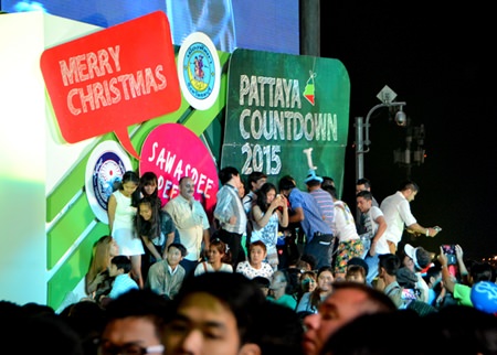 Bali Hai Pier was still packed with people celebrating after midnight.