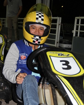 For a shy young man he certainly knows how to drive fast.