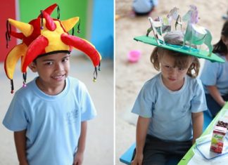 Some Primary students from GIS came up with their amazing hats.