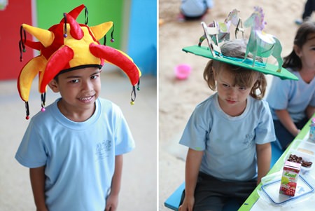 Some Primary students from GIS came up with their amazing hats.