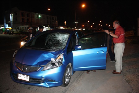 Briton Andrew Mclaren was taken into custody after an accident on Sukhumvit Road in Bang Saray that resulted in the death of a noodle vendor.