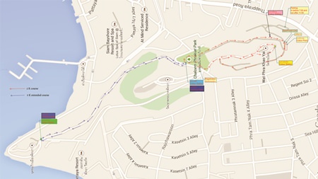 The running route around Big Buddha Hill.