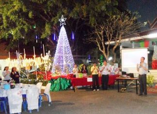 Catholics end Christmas season with joint party Pastor Kritsada gives a short welcome speech.