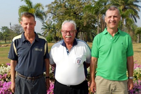 Tom Cotton (left) and Richard Kubicki (right) with Dave Richardson.