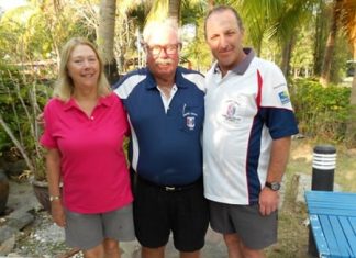 Dave Richardson (centre) with Karen and Rob Brown.