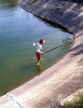 Mod Chaviraksa goes for a dip at Mountain Shadow