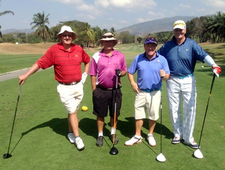 The 4 first day leaders prepare to tee-off on Day 2.