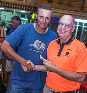 Christian Boysen (left) with B Flight winner Brian Gabe.