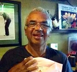 Fred Graham with his prize TGC Antigua shirt.