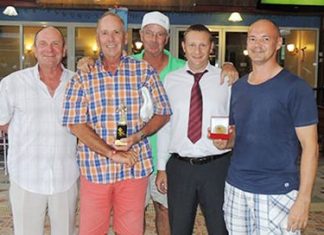 Waldo walks tall at Green Valley (Left-right) JP Maffray, Stephen (Waldo) Blazsanyik, Bob St Aubin, Greg Hill and Andre Coetzee.