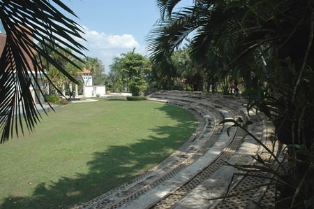 Outdoor performance area at Phornprapha Botanic Gardens.