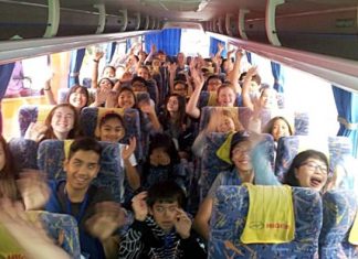 St Andrews’ students en route to the Philippines for the annual Drama Fobisia Festival.