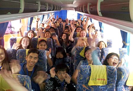 St Andrews’ students en route to the Philippines for the annual Drama Fobisia Festival.
