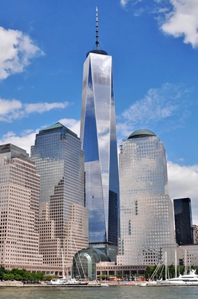 One World Trade Center is shown from the Hudson River in New York. (Joe Mabel/Wikipedia commons)