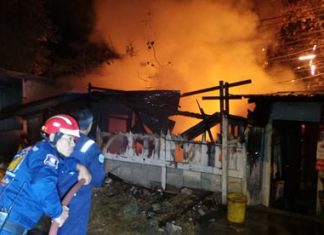 Disabled woman dies in Plutaluang house fire Firefighters attempt to extinguish the blaze, but were not in time to save the disabled woman trapped inside.