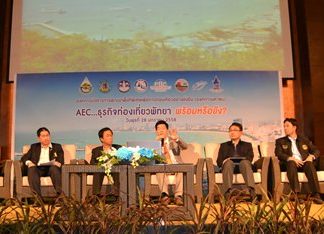 Officials from the Designated Areas for Sustainable Tourism Administration offer advice to Pattaya-area hotel operators on eco-friendly practices, business and free trade.
