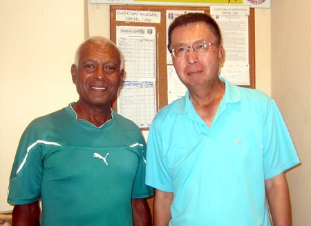 Landis Brooks (left) with Takeshi Hakozaki.