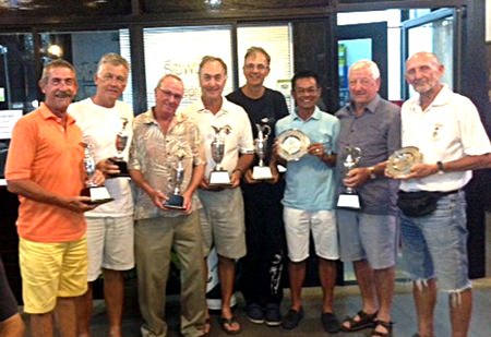 PGS winners at the IPGC Championship: (L-R) Murray Edwards, Rick Schramm, Dave Moriarty, Brian Beaupre, Niall Caven, Wichai Tananusorn, Mike Earley and Len Jones.