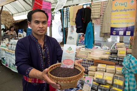 A farmer with his produce.