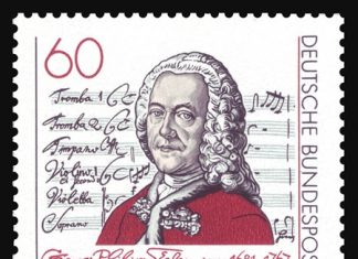 Telemann’s image on a German postage stamp of 1981.