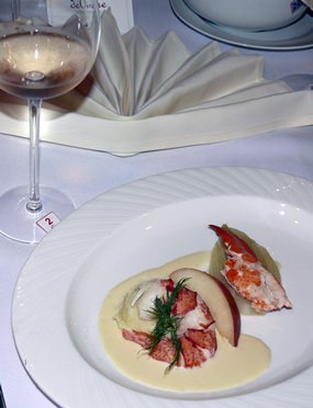 The next course was my favorite of the evening, a lobster poached in fennel with a potato and fennel mousse.