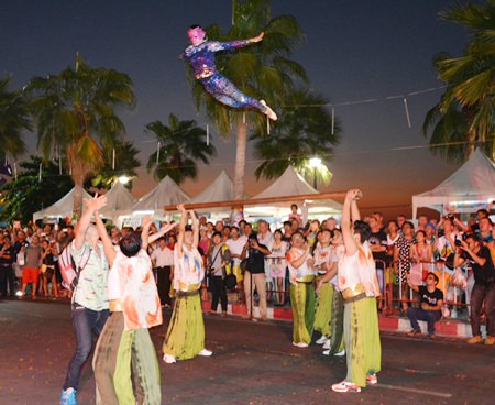 These amazing acrobats reach for the sky.