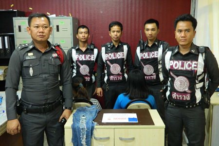 Two teenage girls were arrested in central Pattaya for possession of methamphetamines.