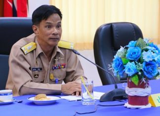 Navy begins inspection of Sattahip fishing fleet Rear Adm. Banpot Gerdpoo presides over the meeting.