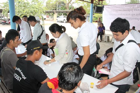 Students are tested for drugs at the “Non-Formal Education (NFE) Students Away From Drugs” event.
