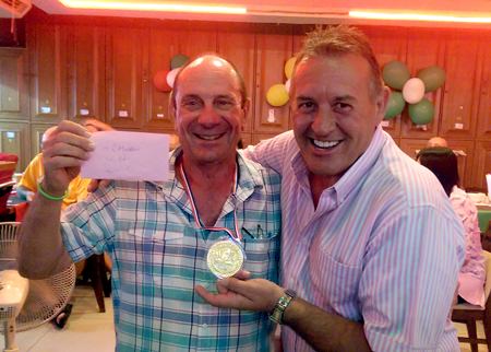 JP Maffray (left) with birthday boy Phil Davies.