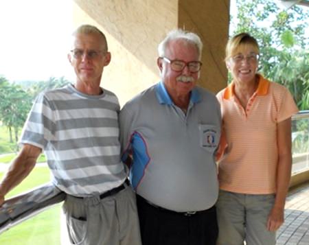 Henning Olsen (left) and Carole Kubicki (right) with Dave Richardson.