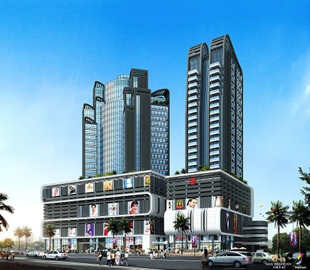 An artist’s rendering shows the Smile Square and Cachet Bangkok hotel development.