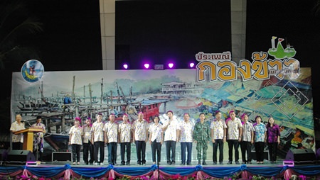 Mayor Itthiphol Kunplome and Pattaya City council members preside over the opening ceremony at this year’s Rice festival.