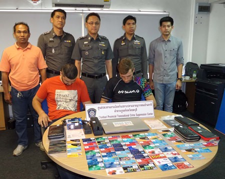 Temur Rutamov and Evgeny Titov have been arrested for allegedly using counterfeit credit cards to purchase over a million baht in merchandise here in Pattaya.