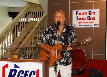 Barry Upton entertains his PCEC audience with a few songs during his presentation about forming a Band with a Difference.