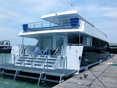 The Calypso can safely carry up to 200 passengers and cruise at a top speed of 28 knots.