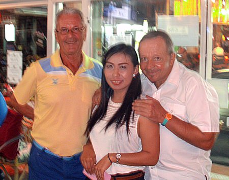 Claude Harder (left) with Pierre and Yui Bietry.