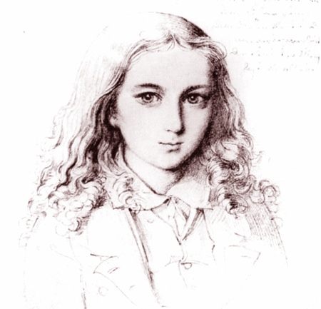 The slightly androgynous 12-year-old Mendelssohn.