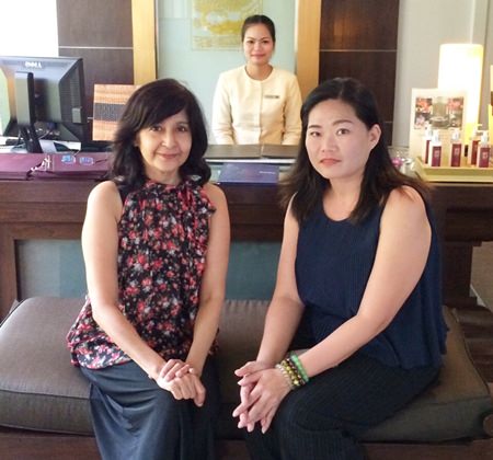 (From right) Alina Nilasrop, Devarana Spa PR and Marketing Manager, Waravat Janduangdaew, and Sue K of Pattaya Mail Media.