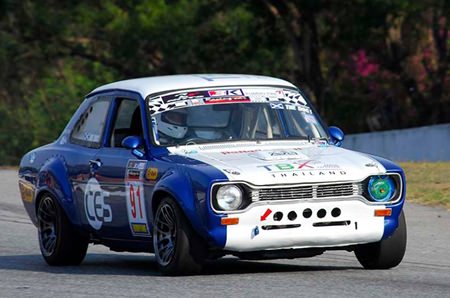 Dr. Iain at the wheel of the 1973 TBX Retro Mk 1 Ford Escort.
