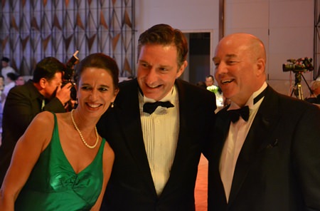 Three excellencies in one picture (from left) Swiss Ambassador Christine Schraner-Burgener, Austrian Ambassador Enno Drofenik and German Ambassador Rolf Schulze.